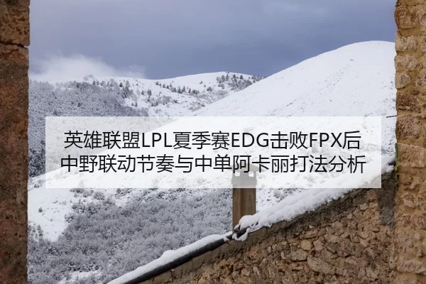 英雄联盟LPL夏季赛EDG击败FPX后中野联动节奏与中单阿卡丽打法分析